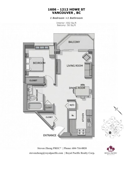 Photo 14 at 1606 - 1212 Howe Street, Downtown VW, Vancouver West