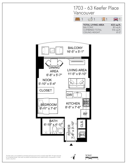 Photo 10 at 1703 - 63 Keefer Place, Downtown VW, Vancouver West