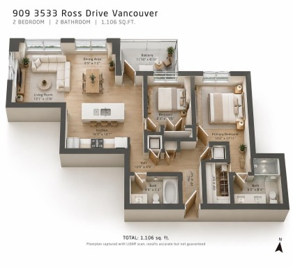 Photo 6 at 909 - 3533 Ross Drive, University VW, Vancouver West